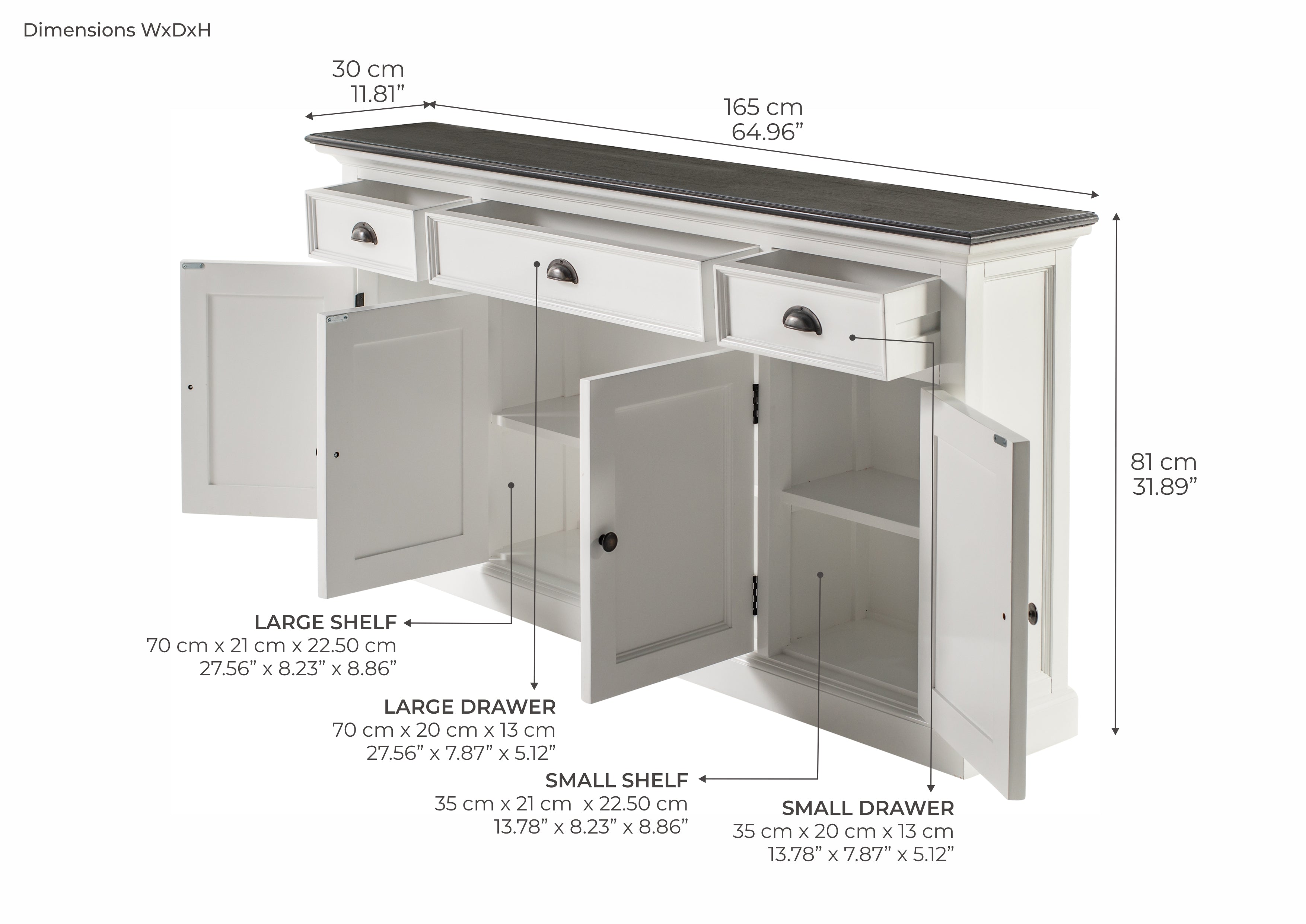 Halifax Contrast Buffet Console Table