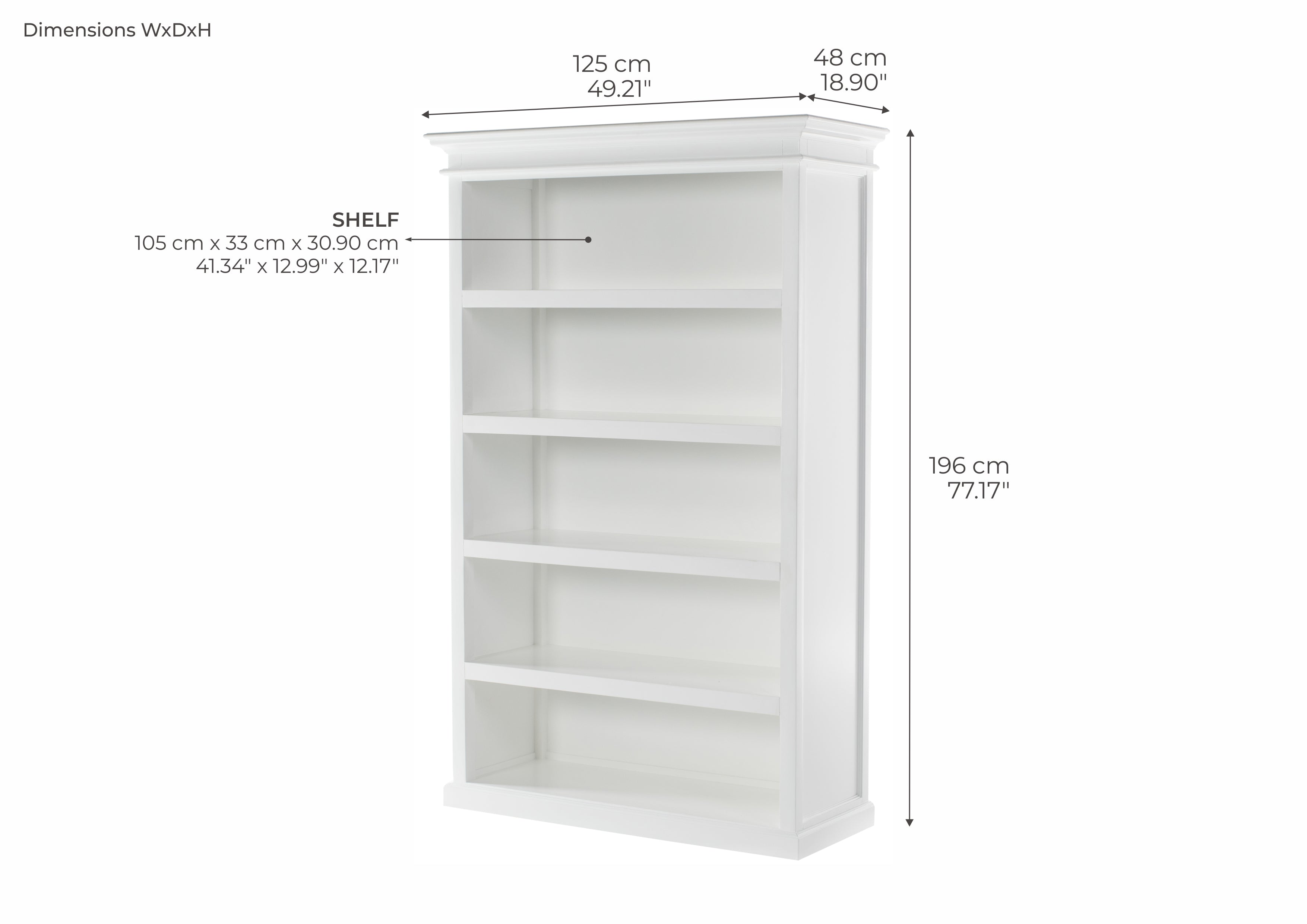 Halifax Bookcase with 5 Shelves