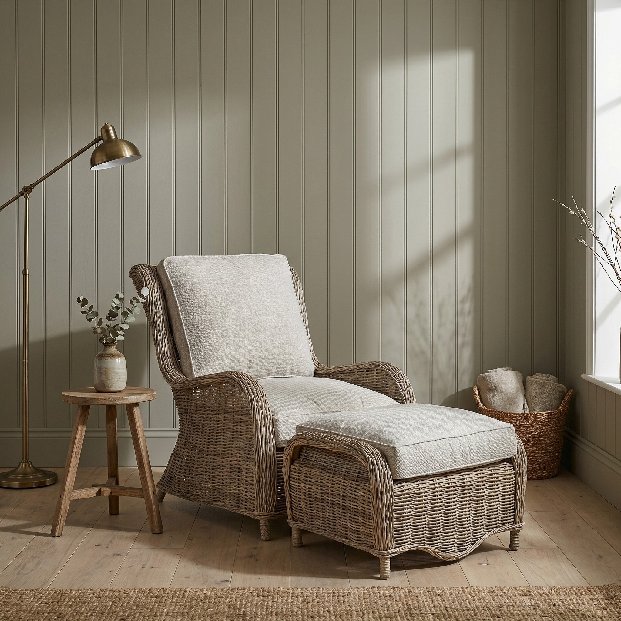 Wickerworks Alderman Chair w/ Footstool