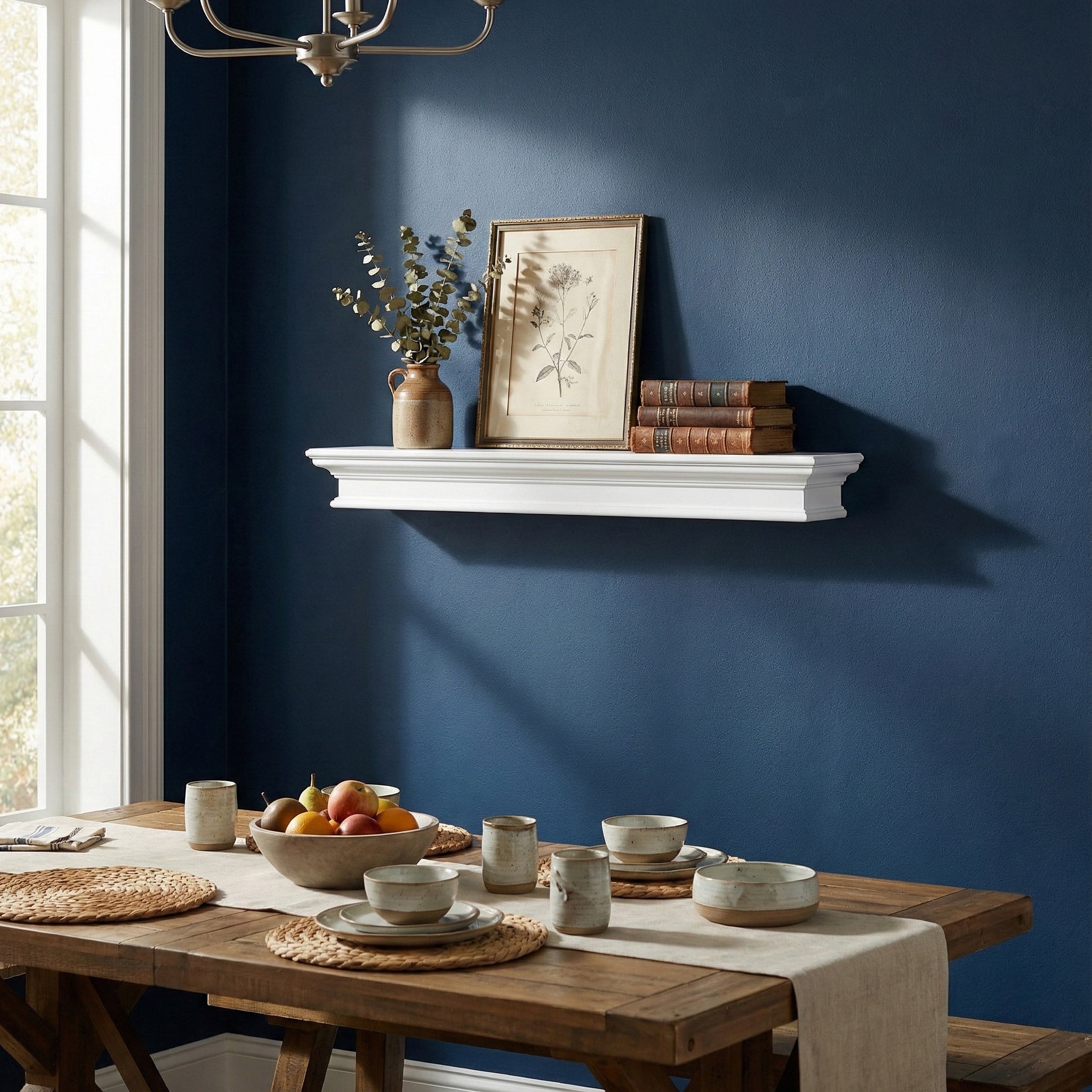 Halifax Floating Wall Shelf 120cm - White