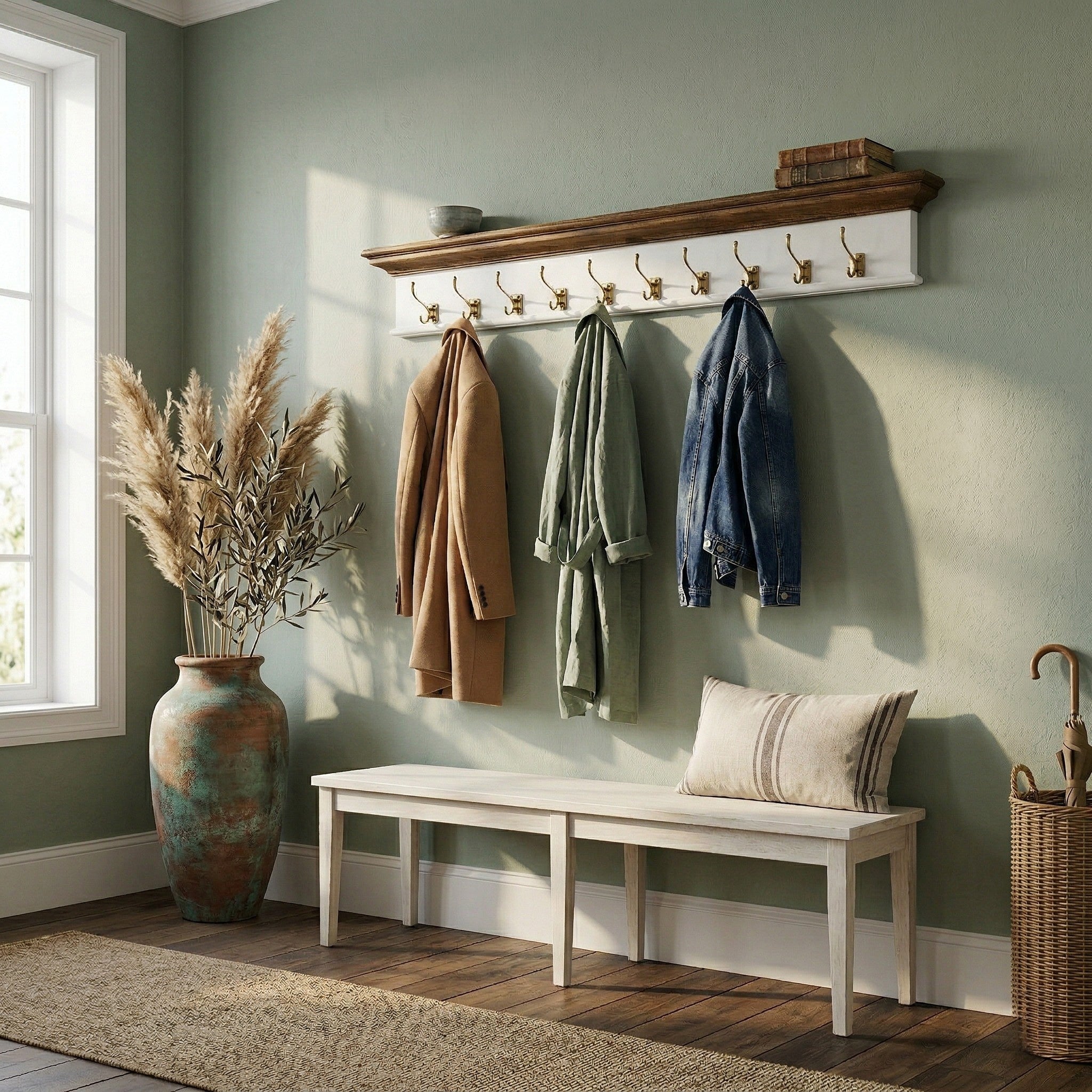 Corfu 10 Hook Coat Rack