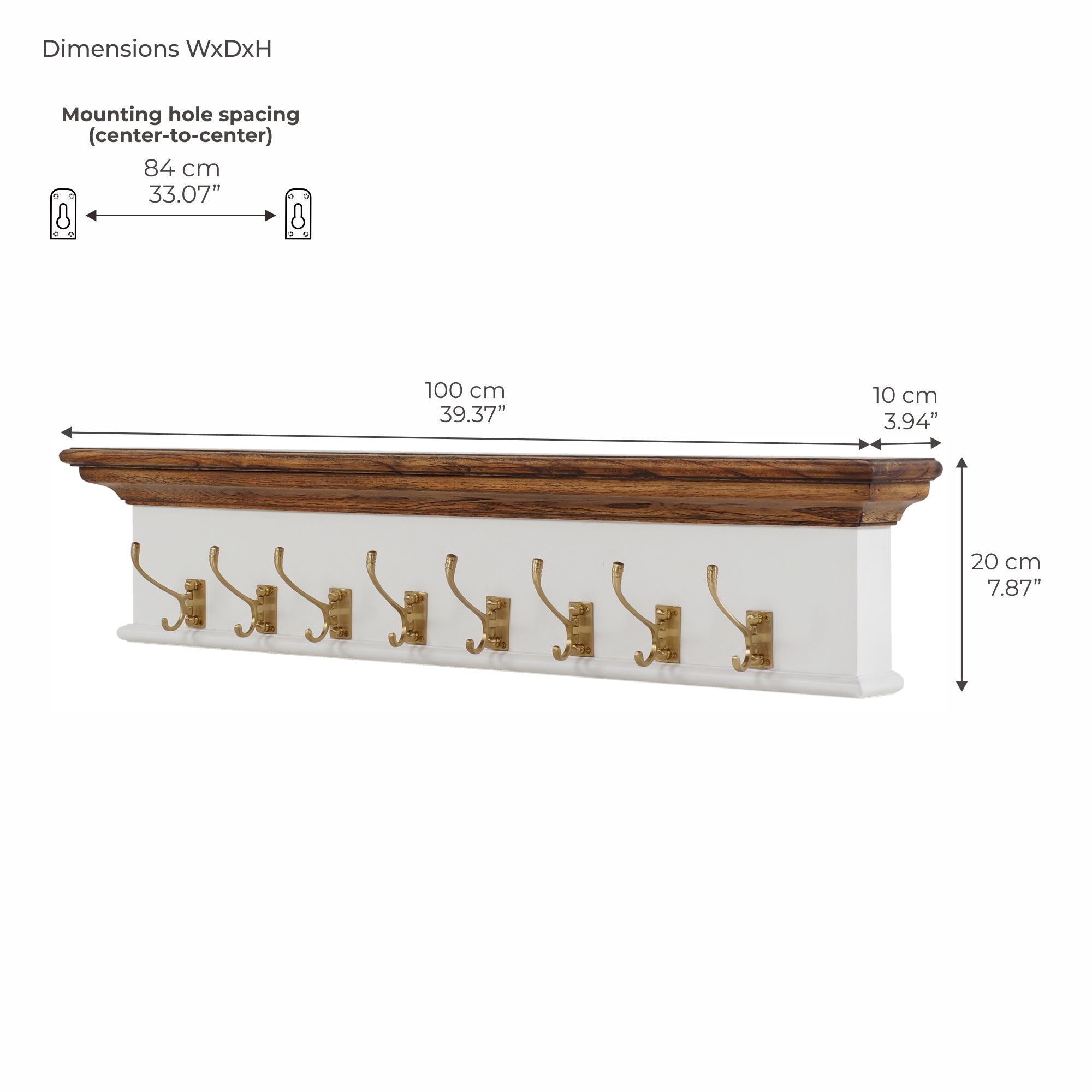 Corfu 8 Hook Coat Rack