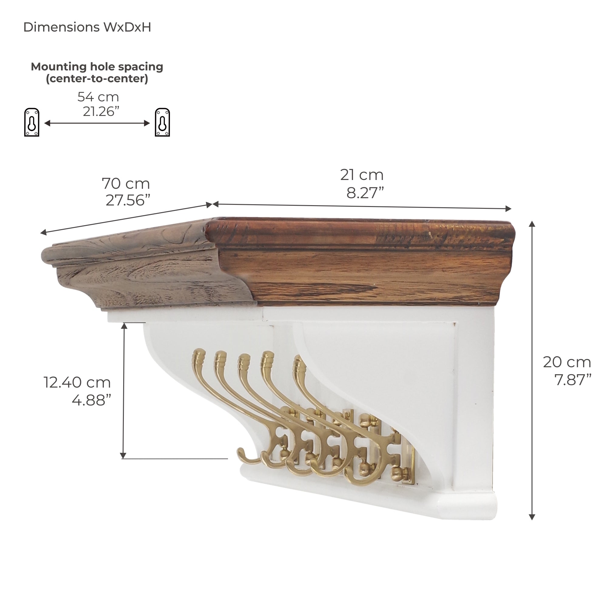 Corfu 5 Hook Coat Rack