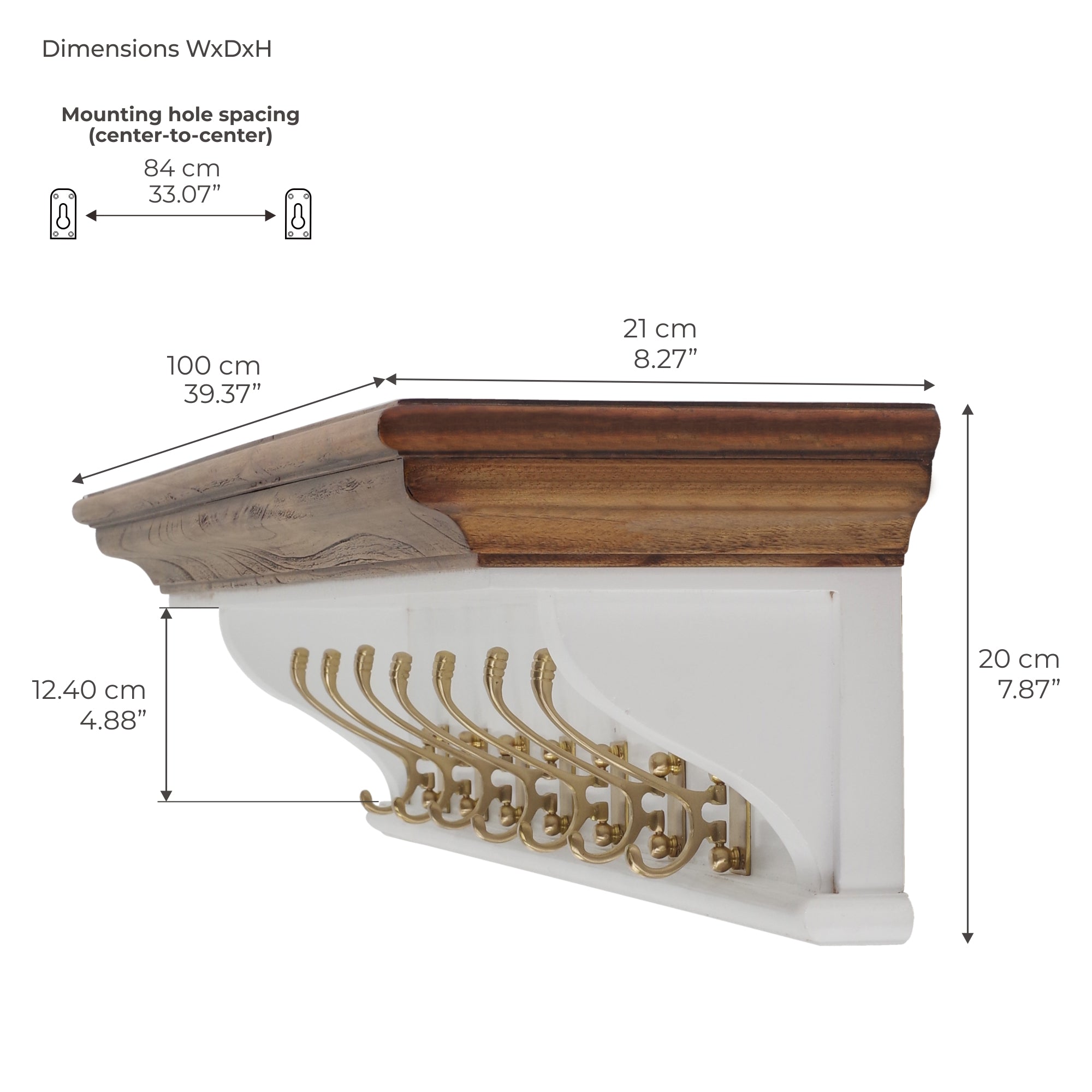 Corfu 7 Hook Coat Rack