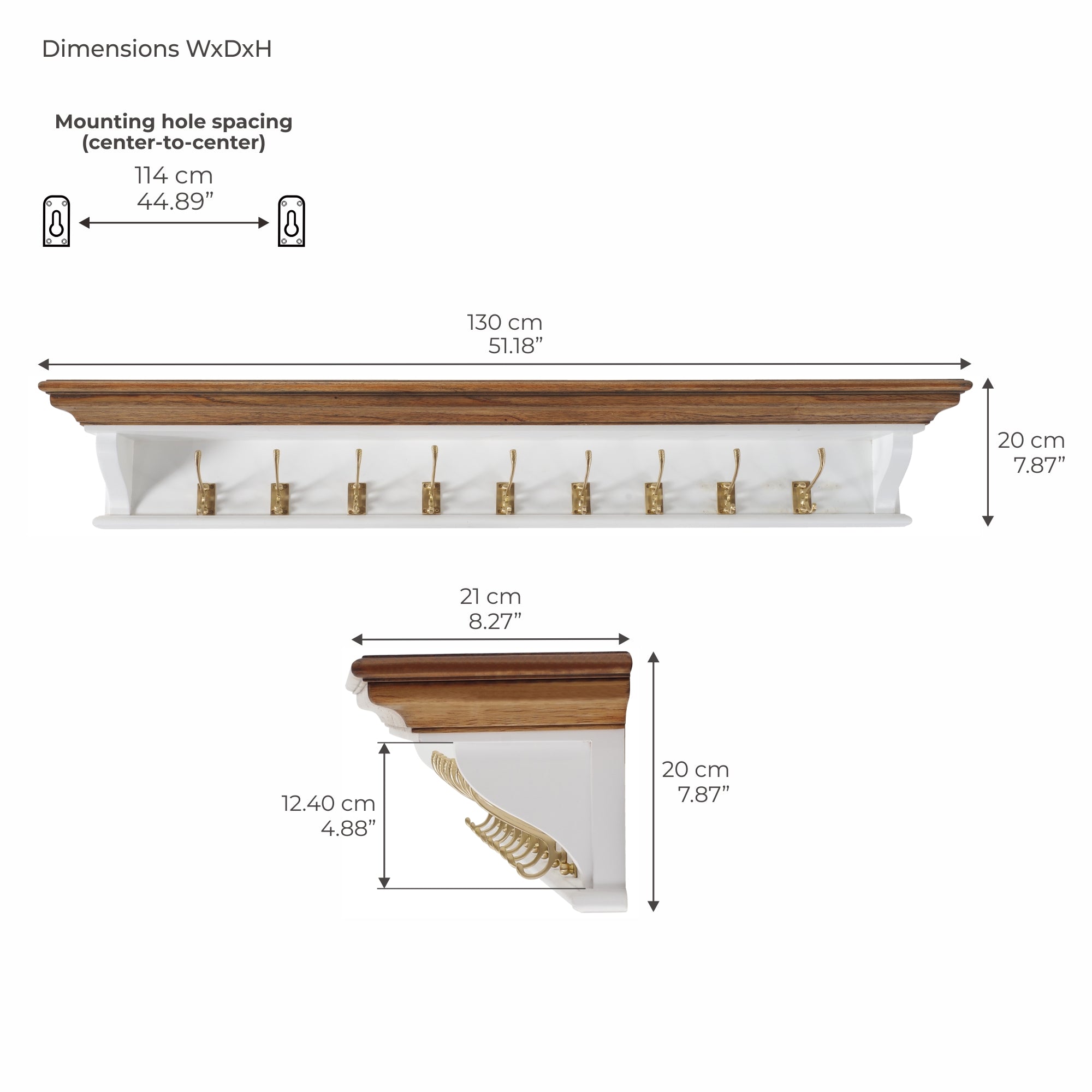 Corfu 9 Hook Coat Rack