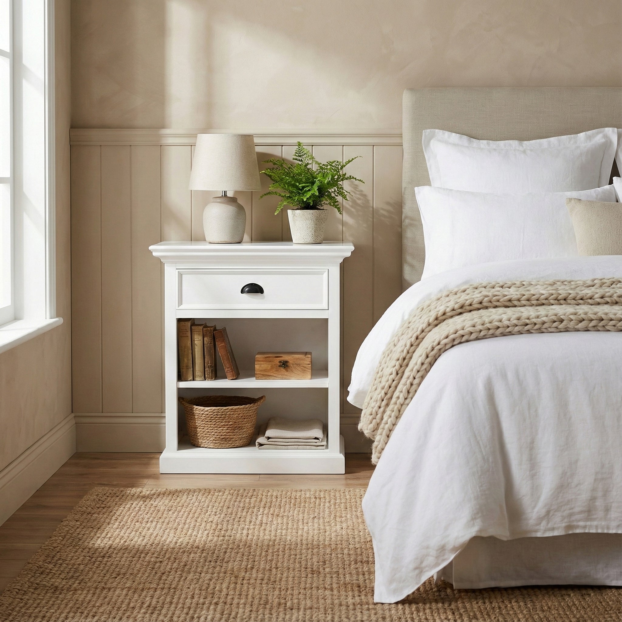 Bedside Table with shelves