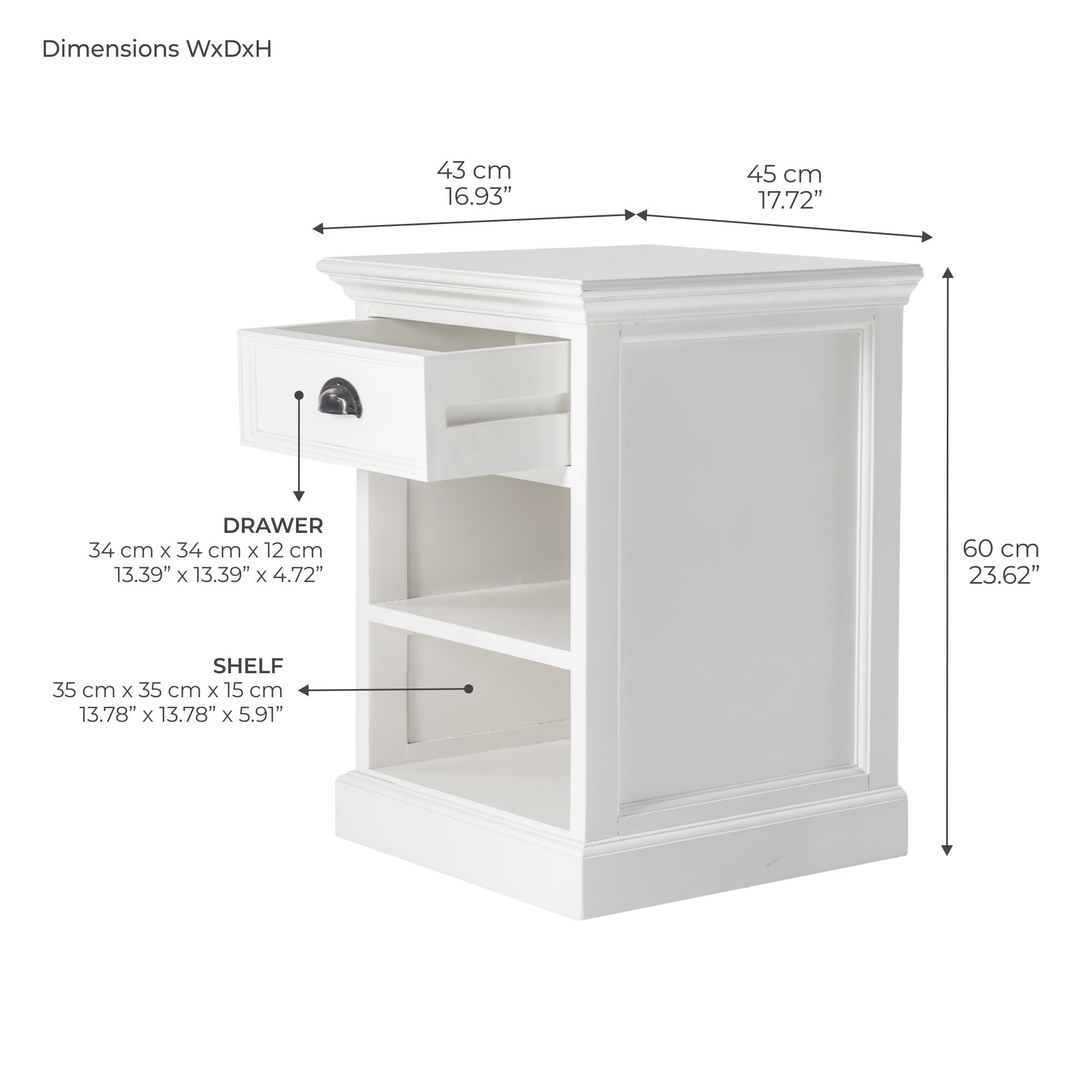Halifax Side Table - White
