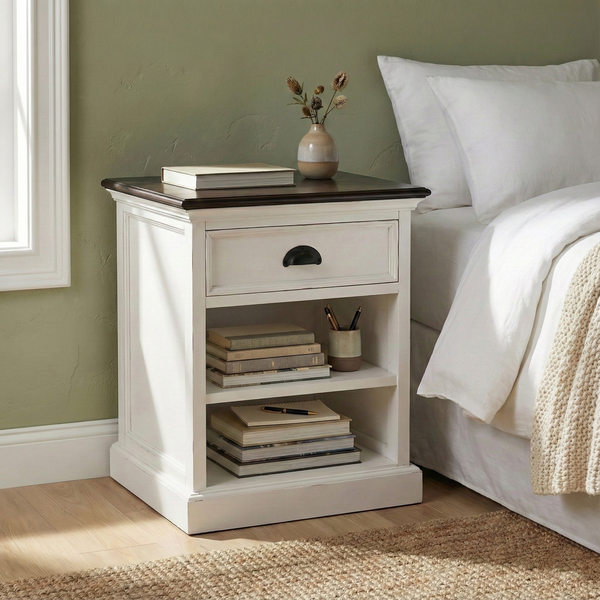 Bedside Table with Shelves