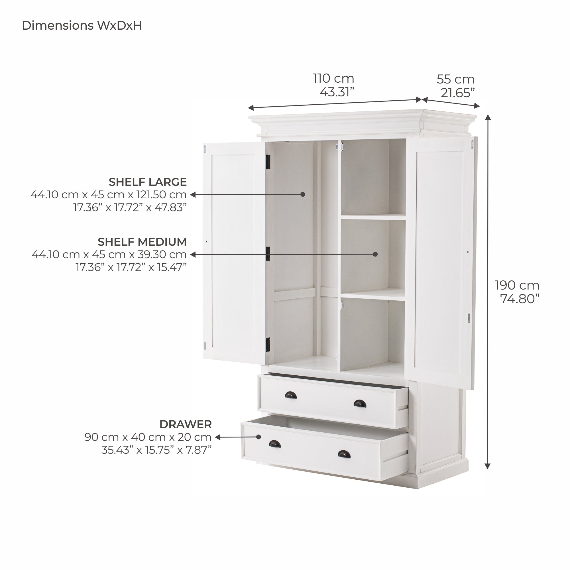 Halifax Wardrobe - White