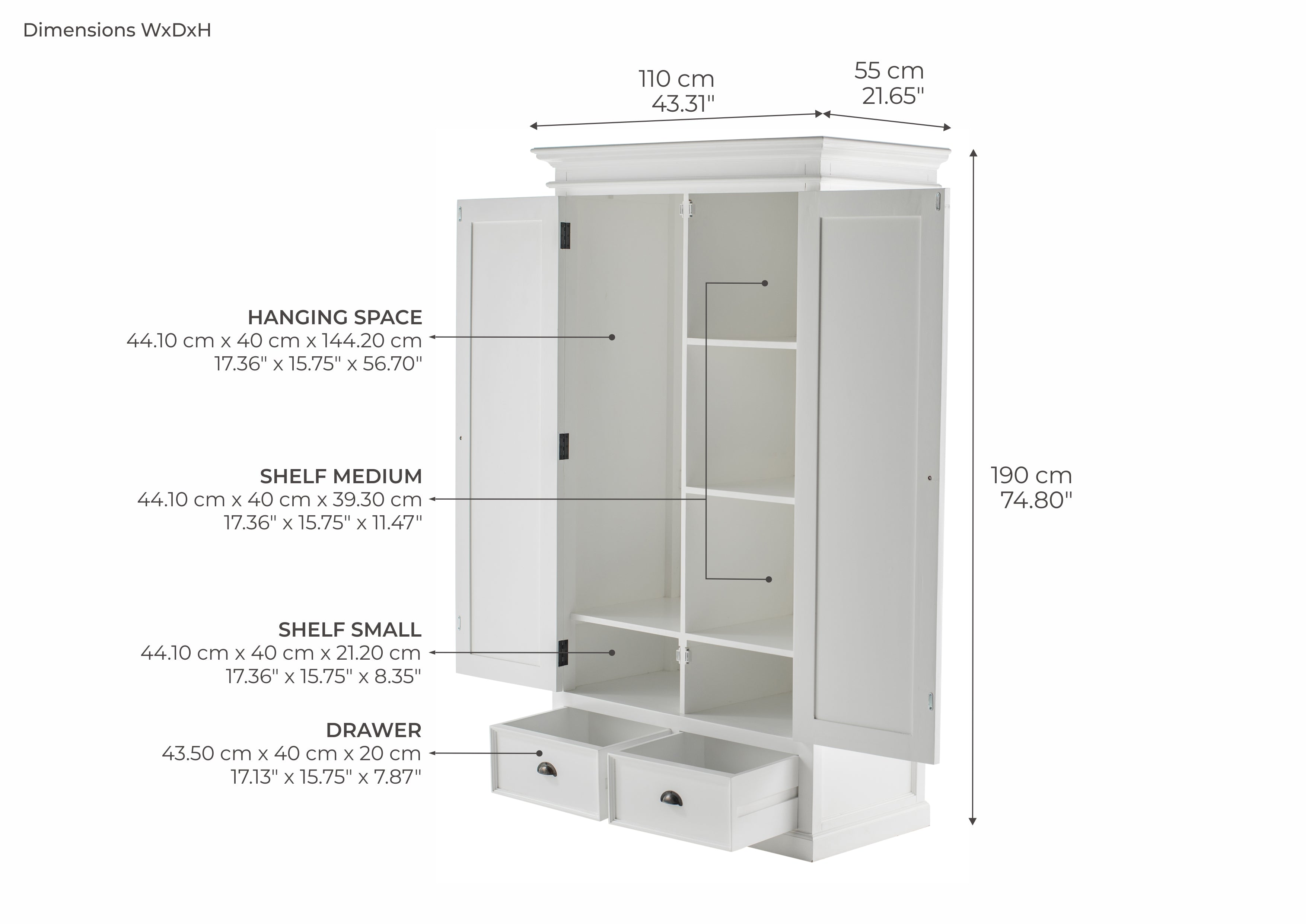 Halifax Wardrobe - White