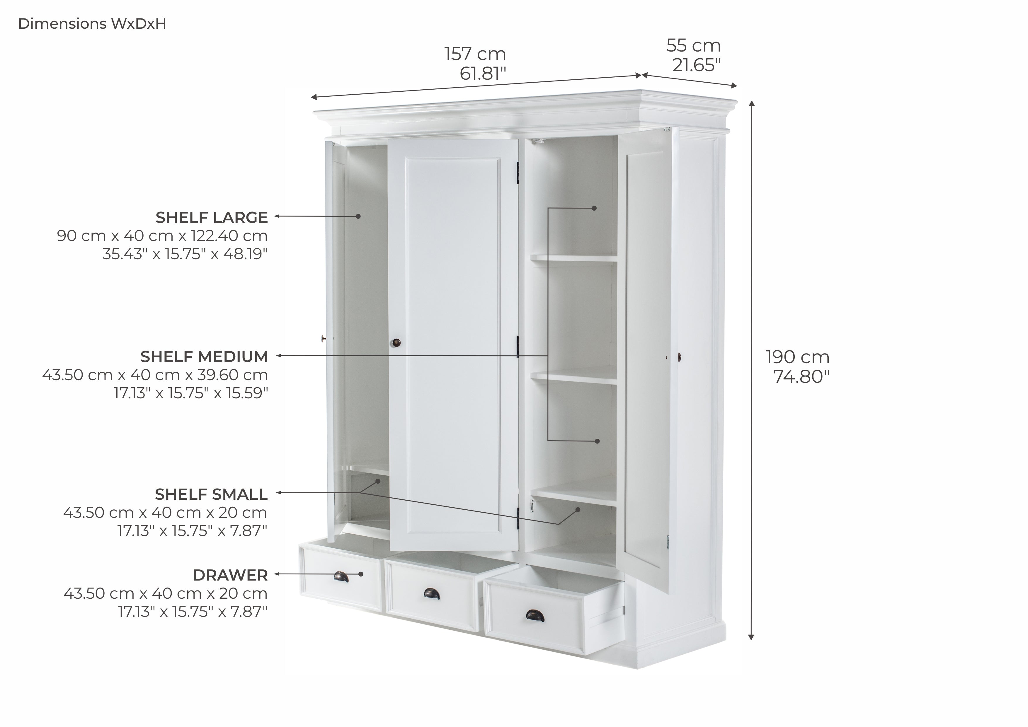 Wardrobe with 3 Doors