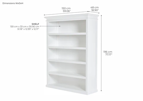 Halifax Bookcase with Shelves