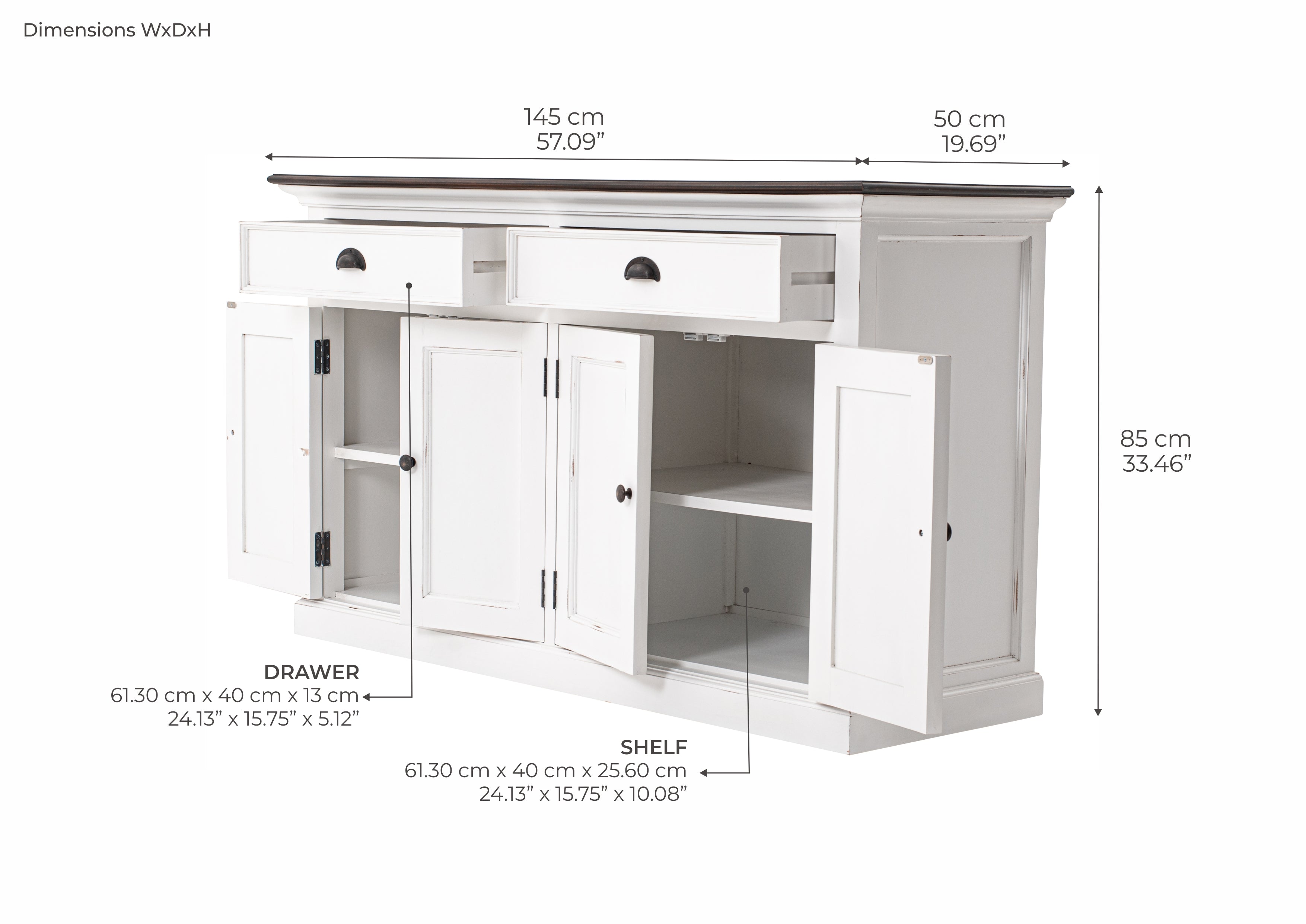 Halifax Accent Buffet / Sideboard - White