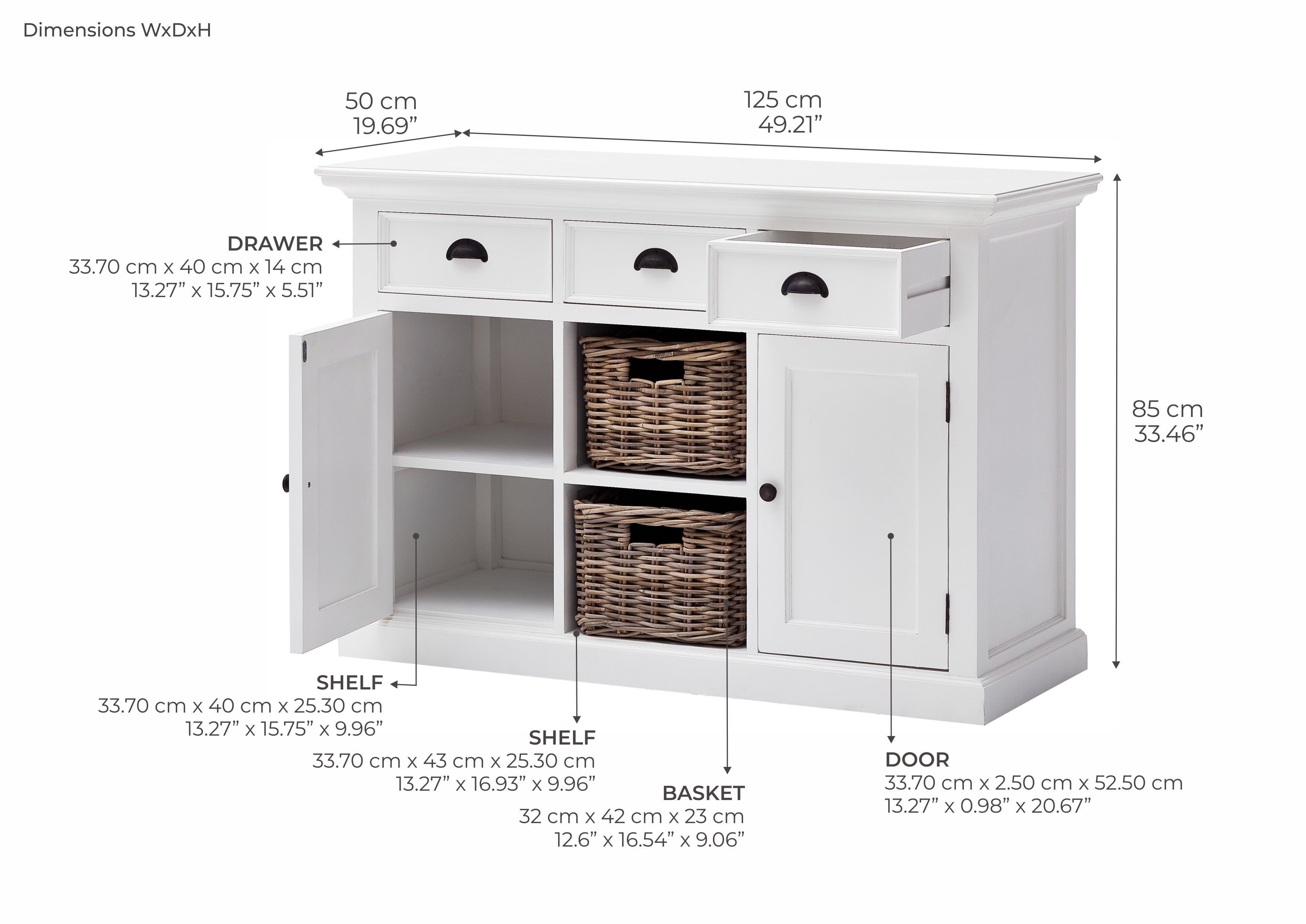 Halifax Buffet / Sideboard - White