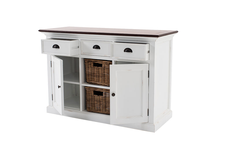 Halifax Accent Buffet - White with Brown Top
