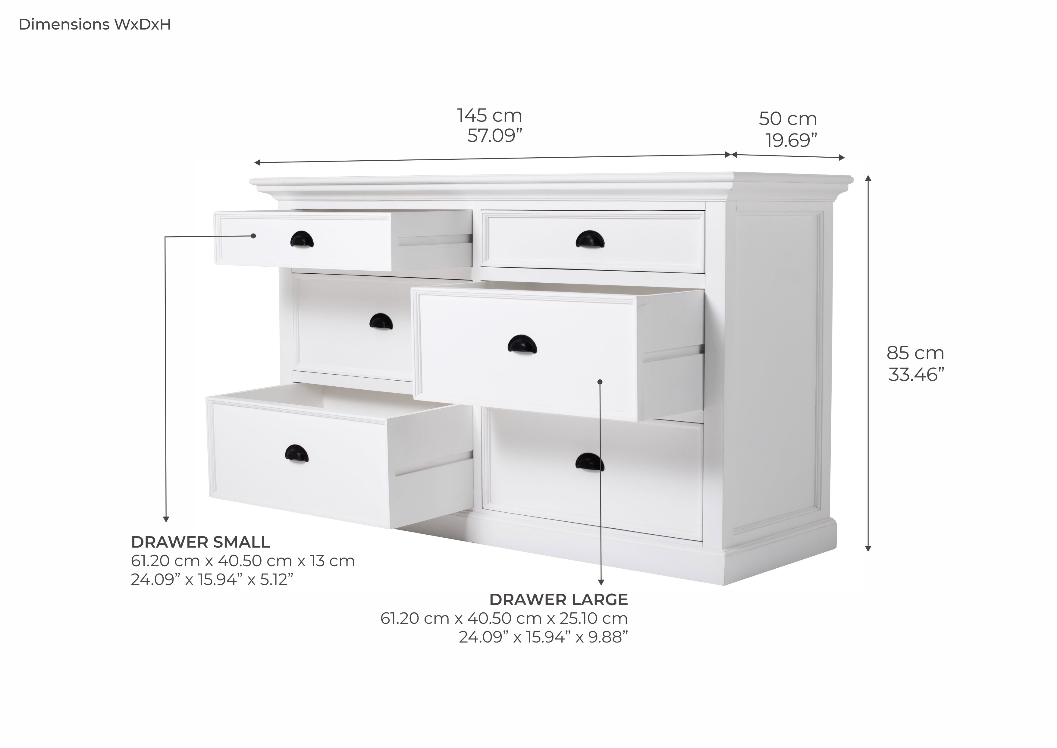 Halifax Bedroom Dresser - White