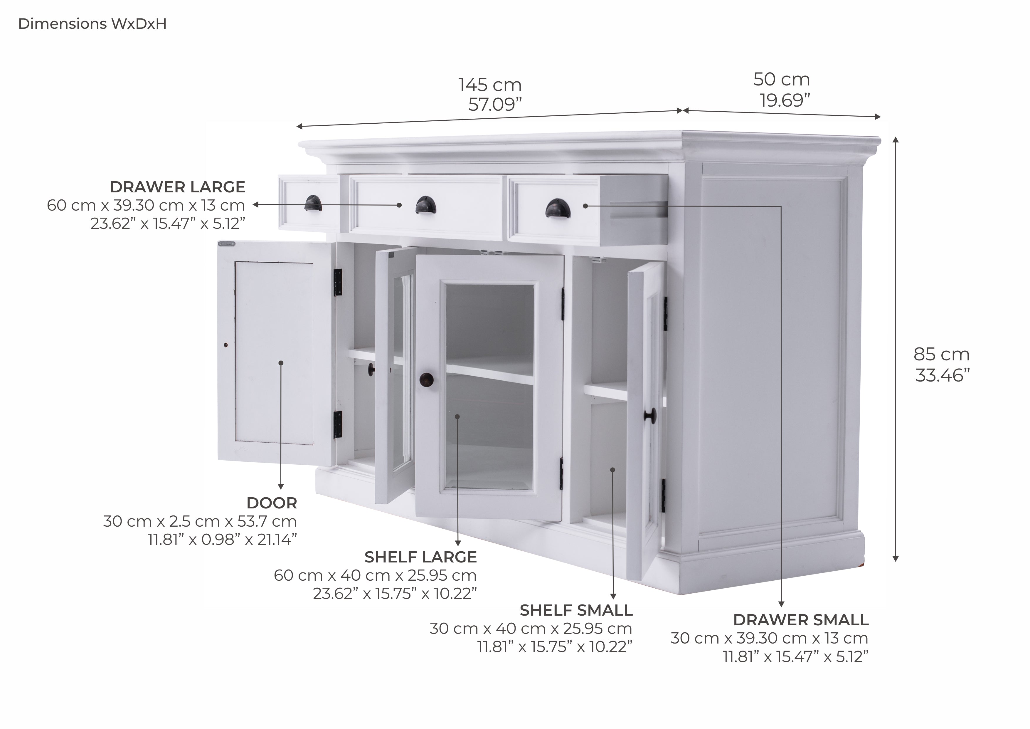 Halifax Buffet with 4 Doors 3 Drawers