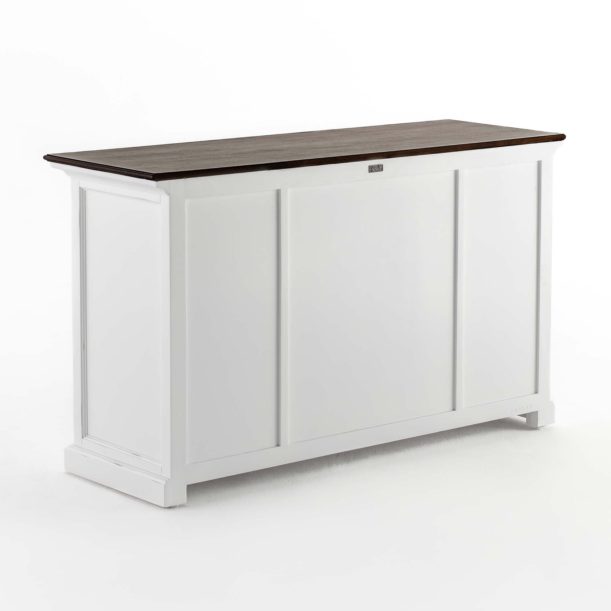 Buffet with 4 Doors 3 Drawers White Distress & Deep Brown