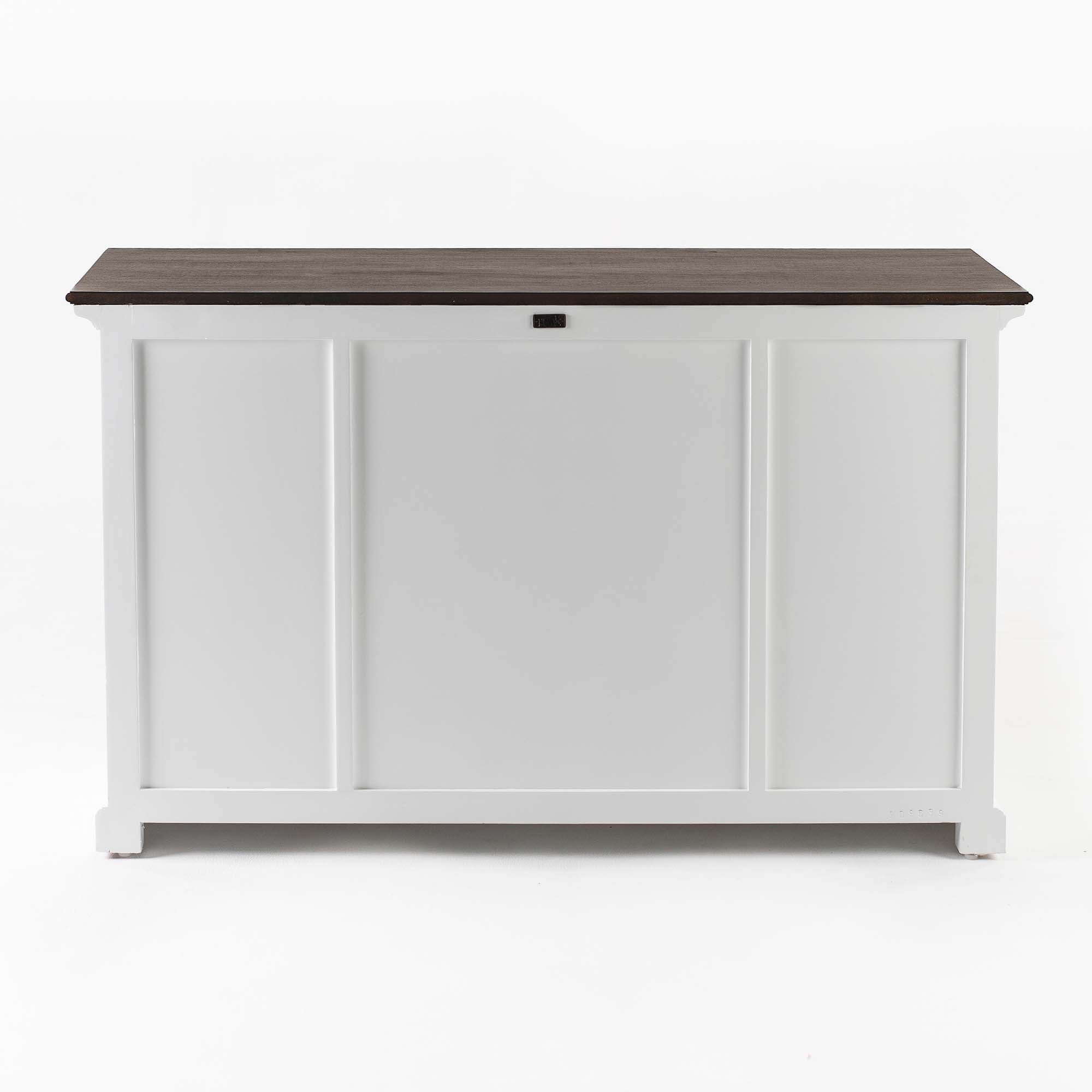 Buffet with 4 Doors 3 Drawers White Distress & Deep Brown