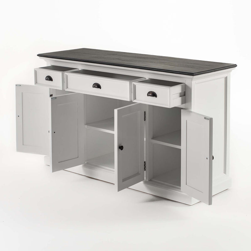 Buffet with 4 Doors 3 Drawers - Classic White & Black