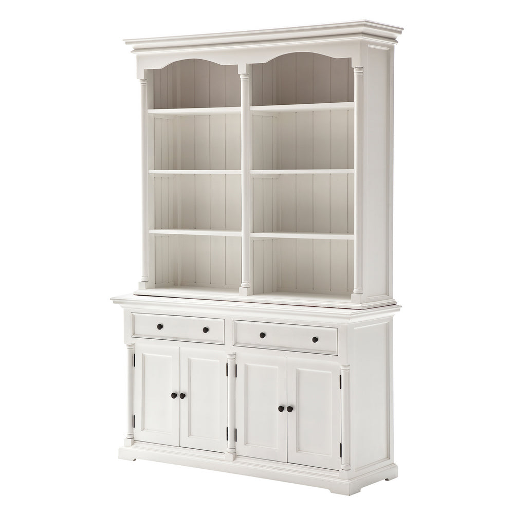 Provence Buffet and Open Hutch Cabinet - White