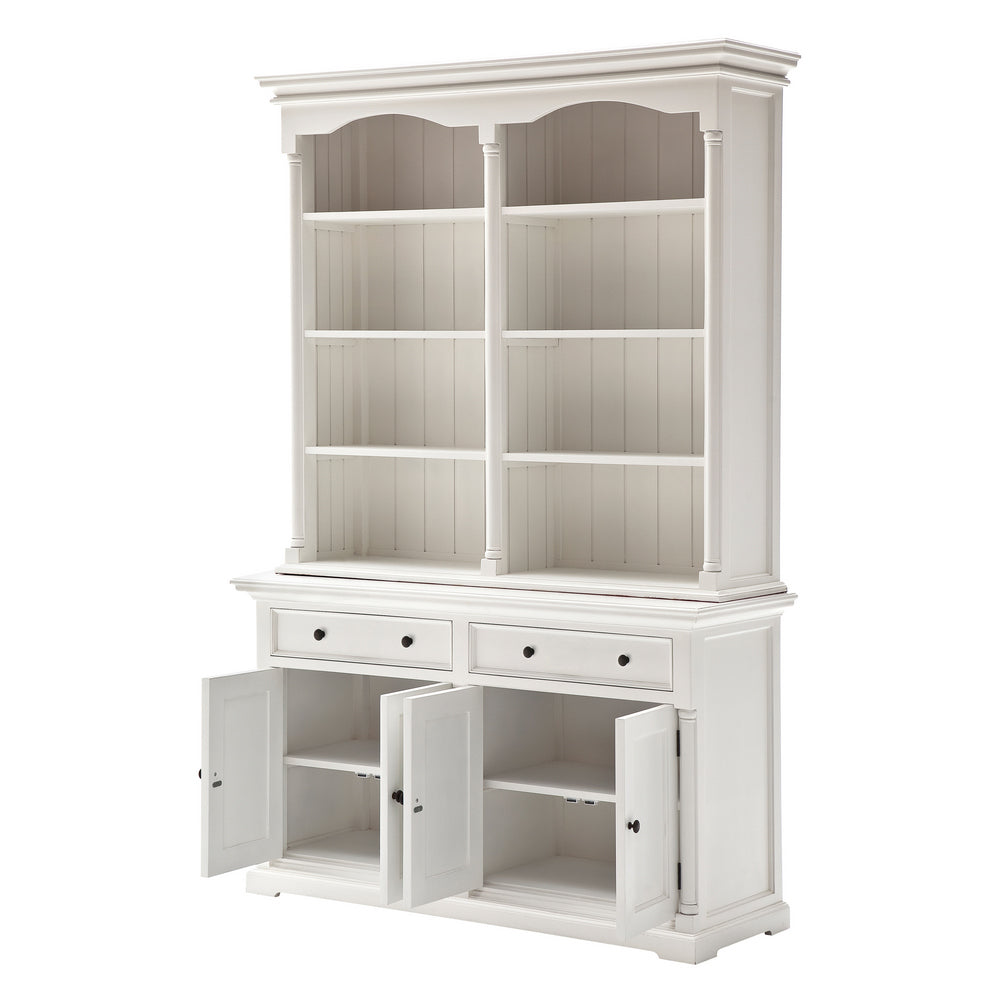 Provence Buffet and Open Hutch Cabinet - White