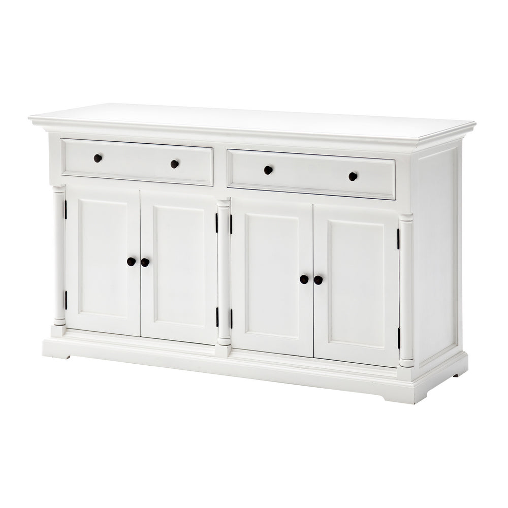 Provence Buffet and Open Hutch Cabinet - White