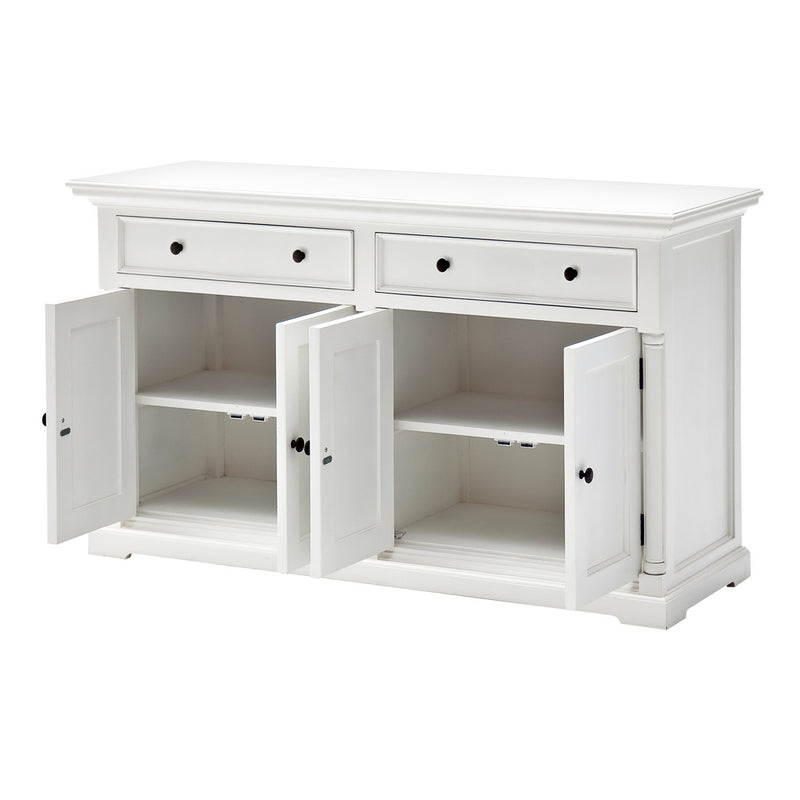 Provence Buffet and Open Hutch Cabinet - White