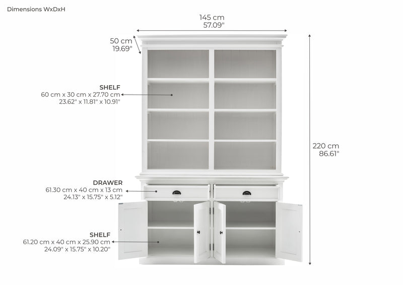 Buffet Hutch Unit with 8 Shelves