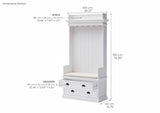 Halifax Coat Hanger Unit With Drawers - White