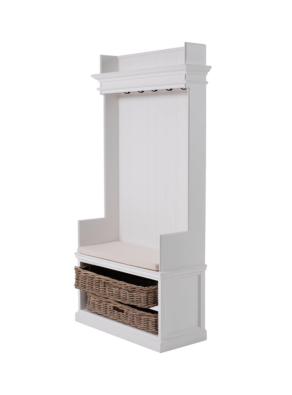 Halifax Coat Hanger Unit With Baskets - White