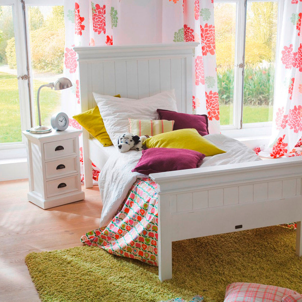 Halifax Storage Unit / Bedside Chest 3 Drawers - White