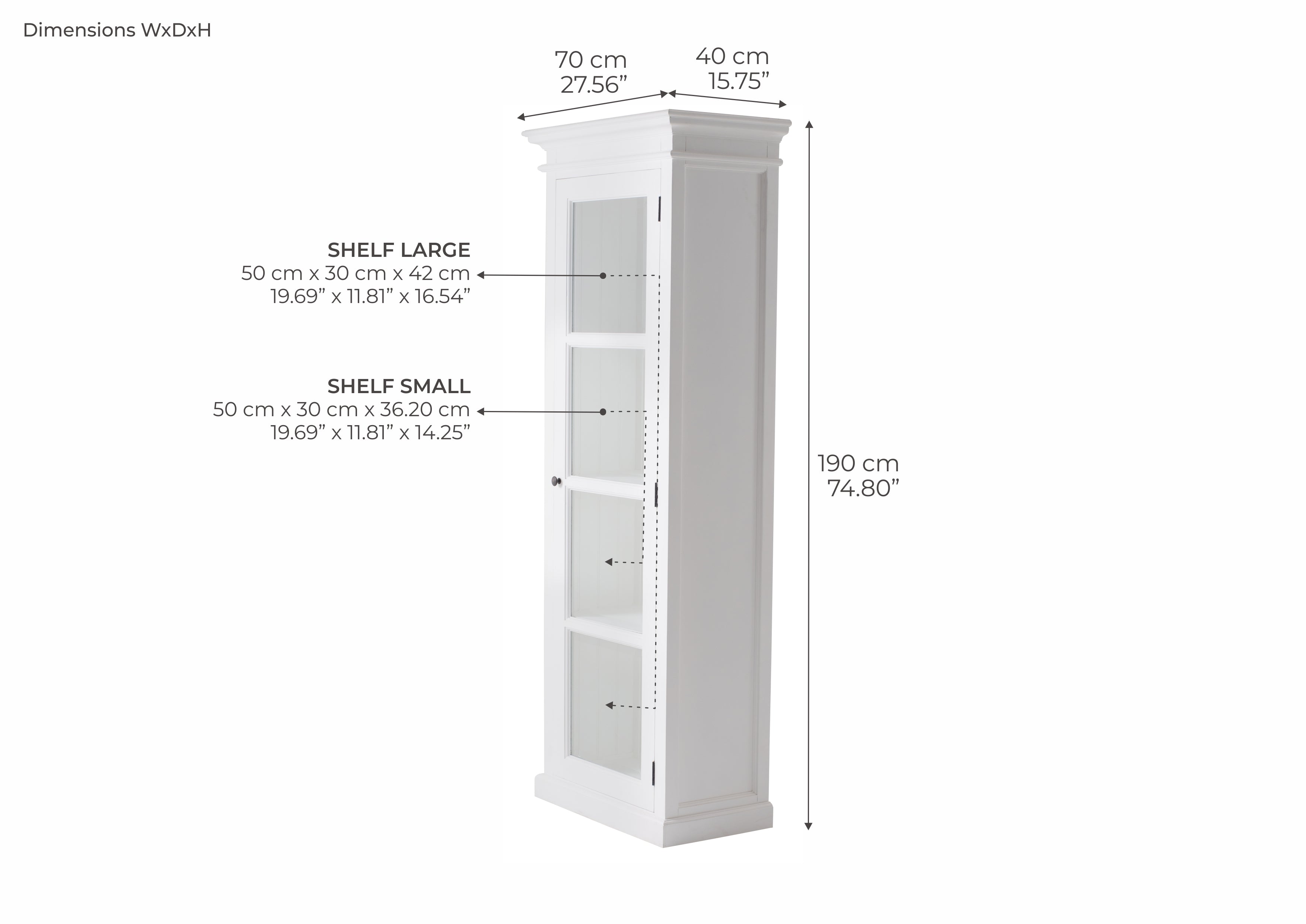 Halifax Single Vitrine - White