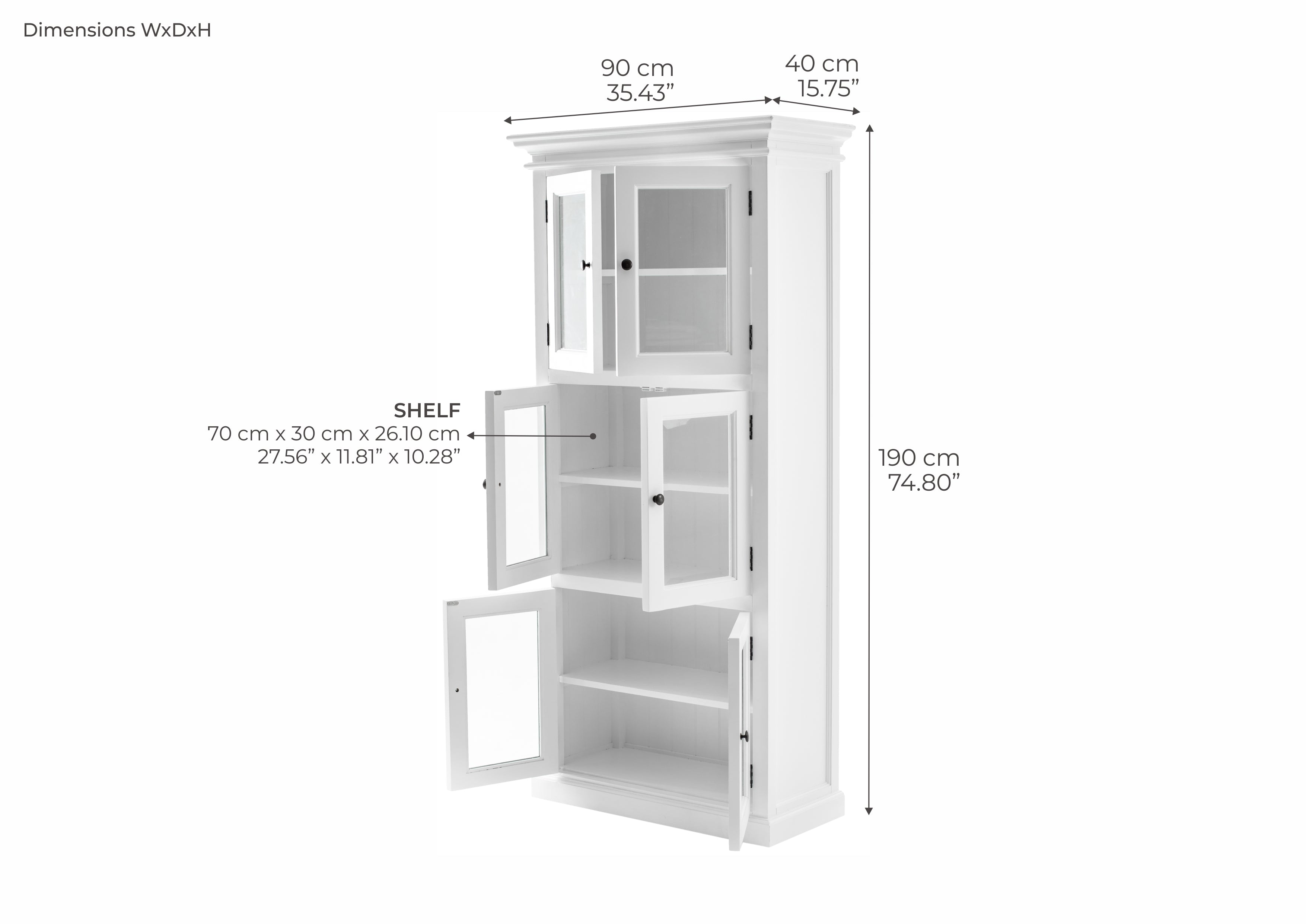 Halifax Medium Cabinet - White