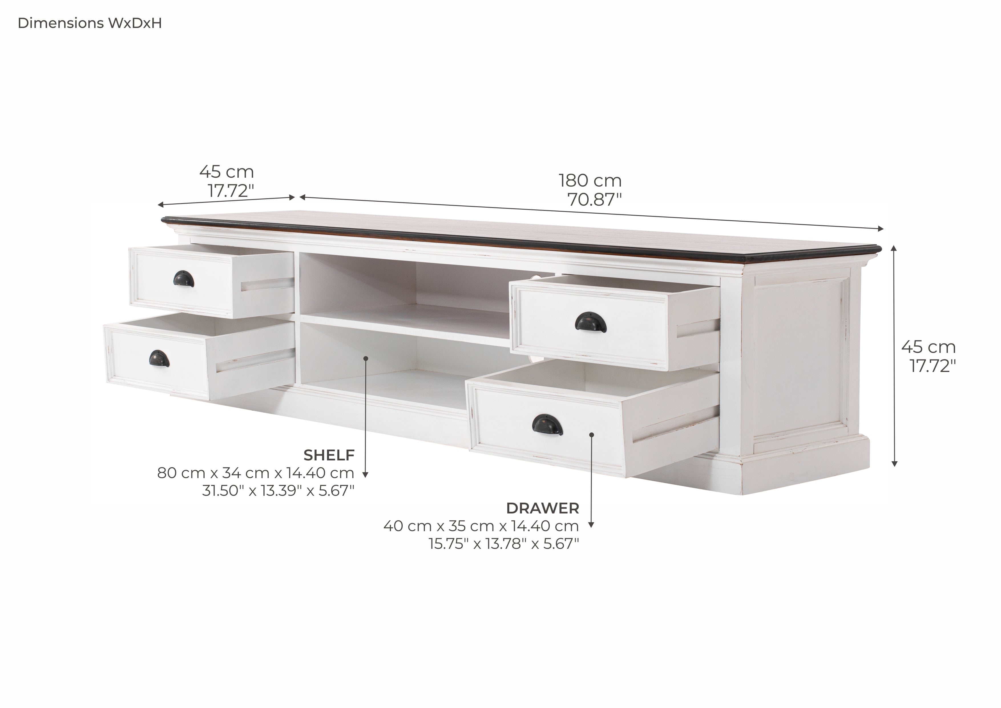 Halifax Accent Lowline ETU 180cm - White With Brown Top