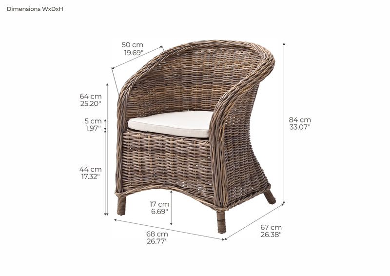 Bonsun Kubu Rattan Arm Chair (Set of 2)
