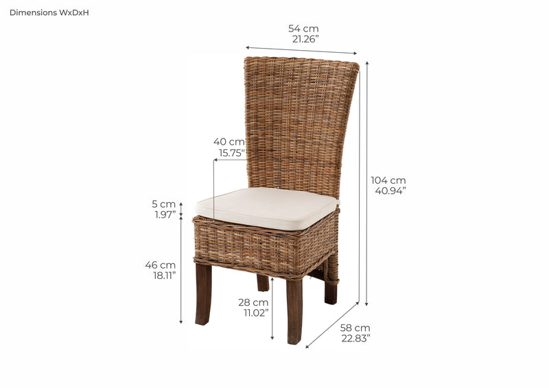 Salsa Kubu Rattan Dining Chair (Set of 2)