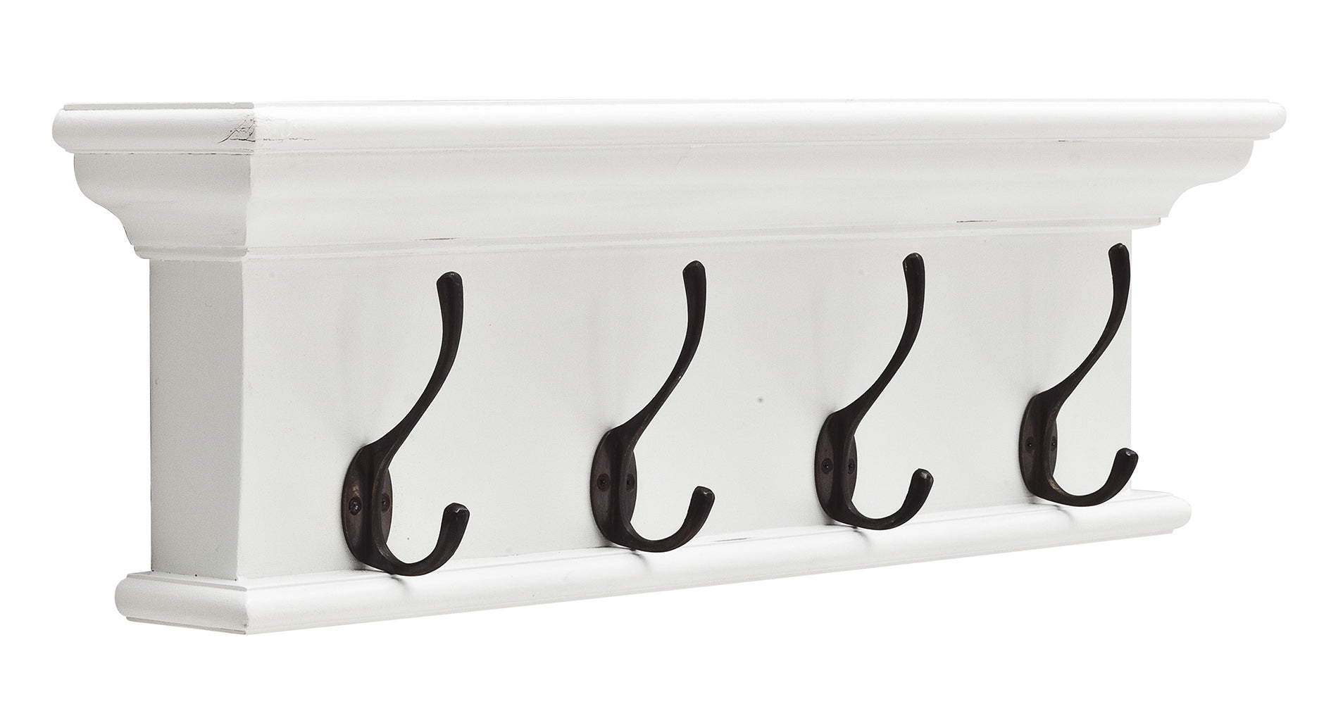 Halifax Coat Hanger Wall Unit 4 Hooks - White