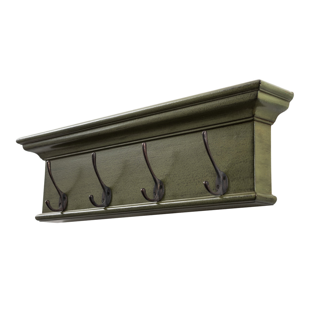 Halifax 4 Hook Coat Rack - Green