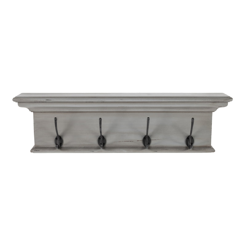 Halifax 4 Hook Coat Rack - Grey