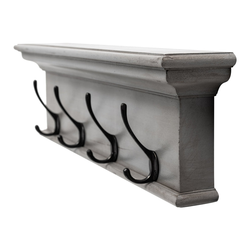 Halifax 4 Hook Coat Rack - Grey