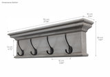 Halifax 4 Hook Coat Rack - Grey
