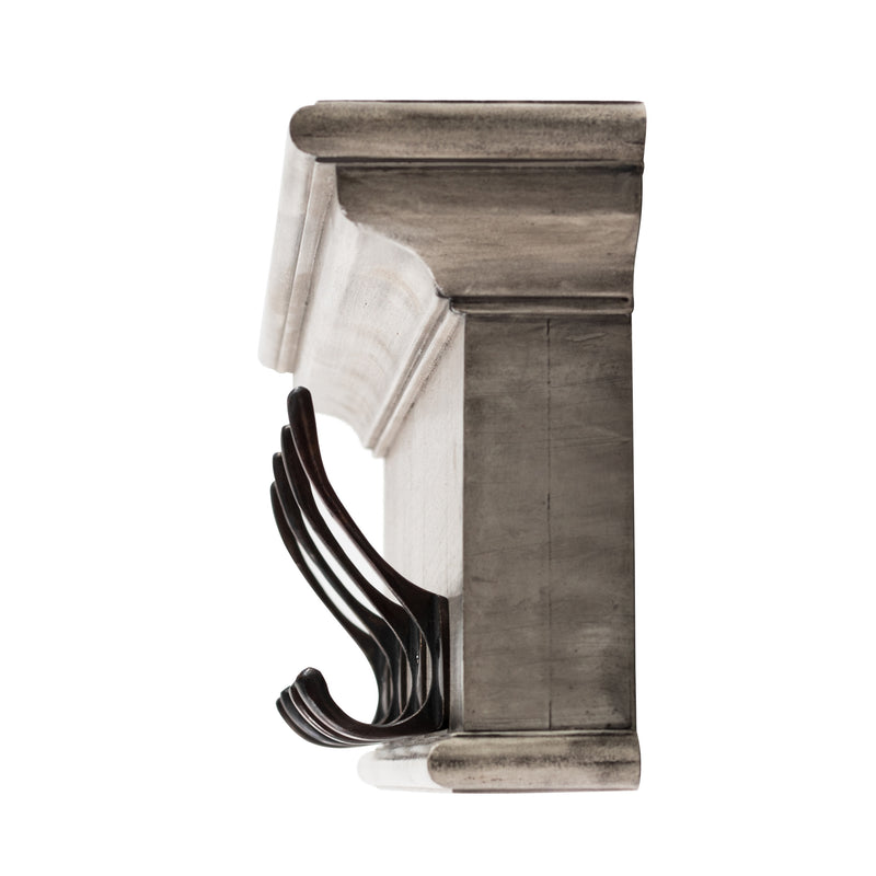 Halifax 4 Hook Coat Rack - White Rustic
