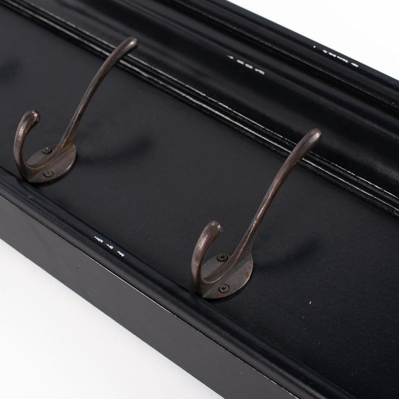 Halifax Coat Hanger Wall Unit 6 Hook - Black