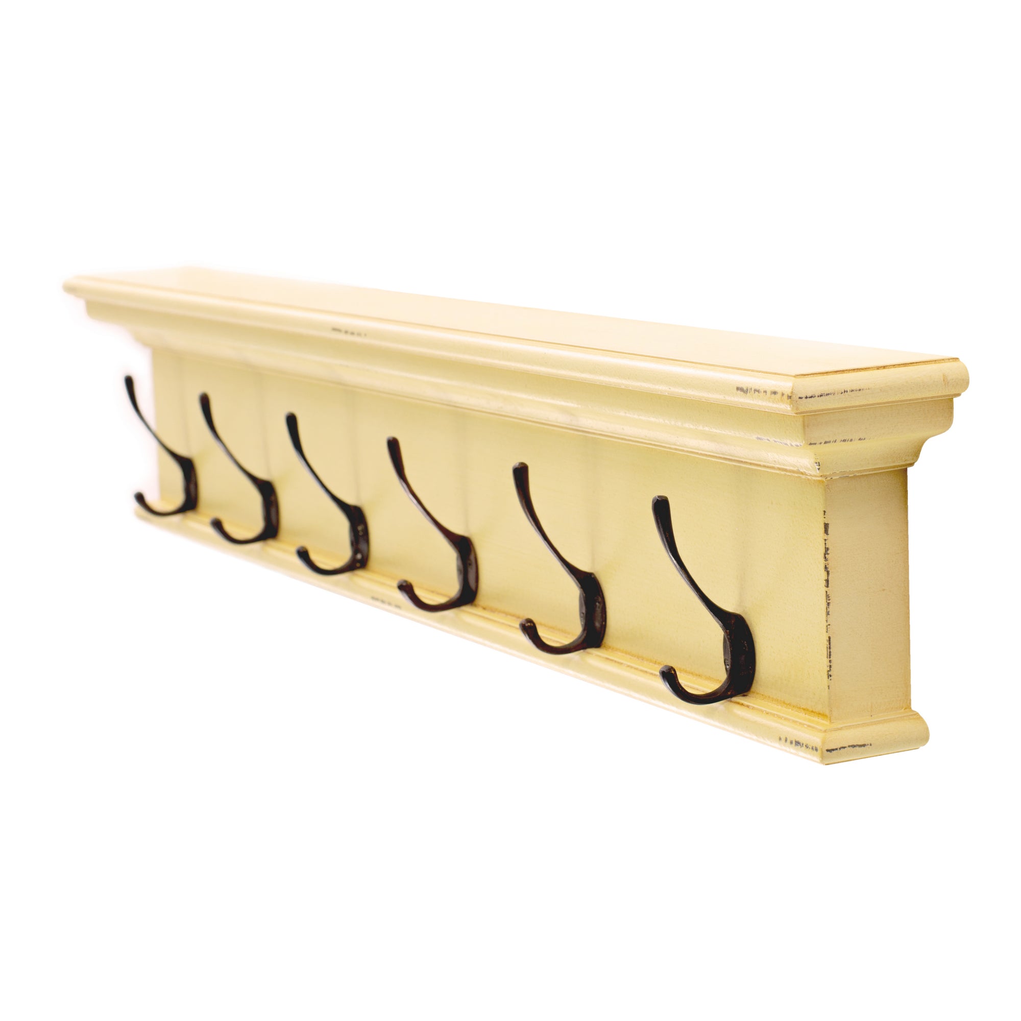 Halifax Coat Hanger Wall Unit 6 Hook - Yellow