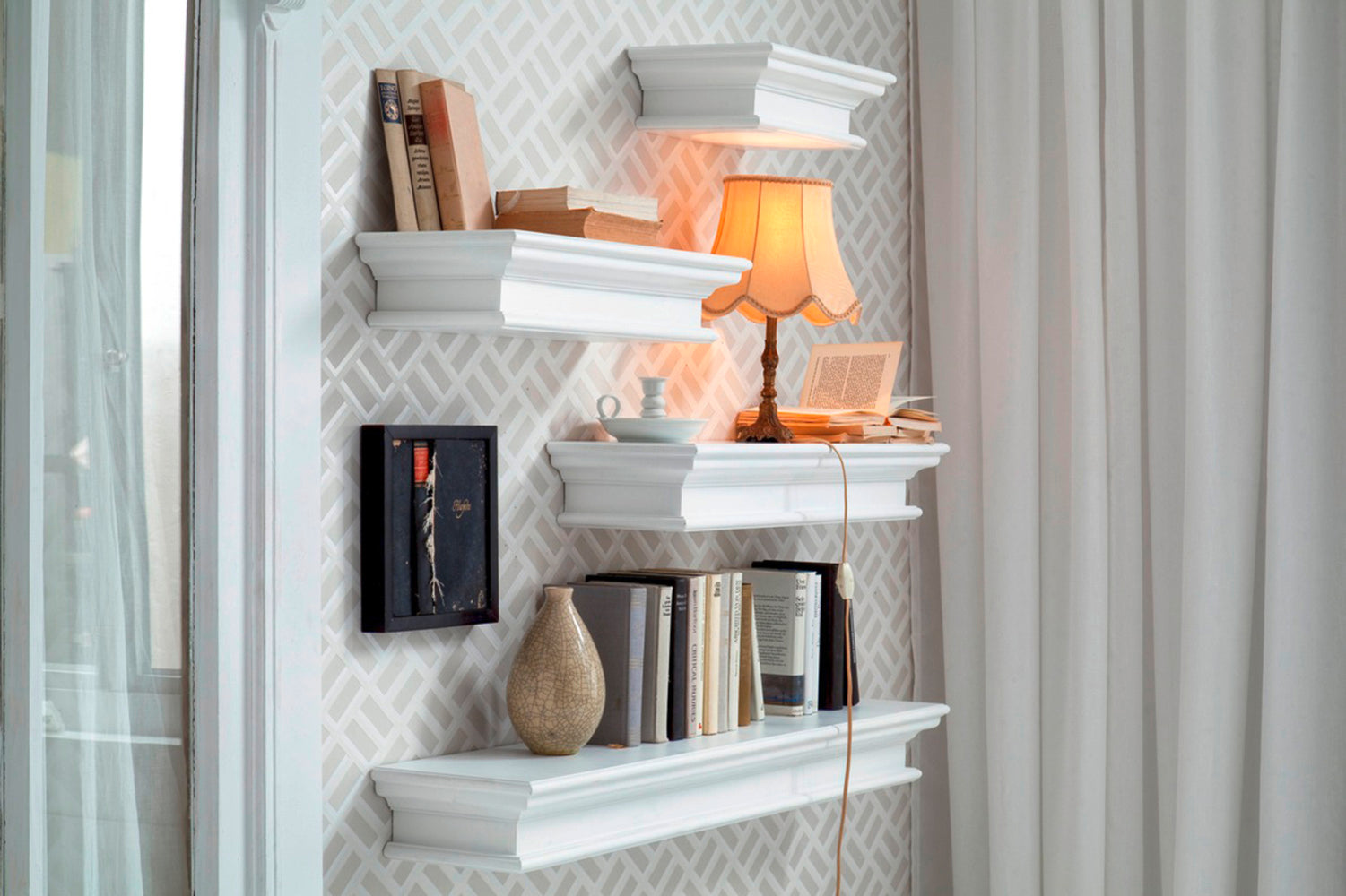 Halifax Floating Wall Shelf 120cm - White