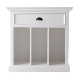 Halifax Grand Bedside Table with Dividers - Classic White