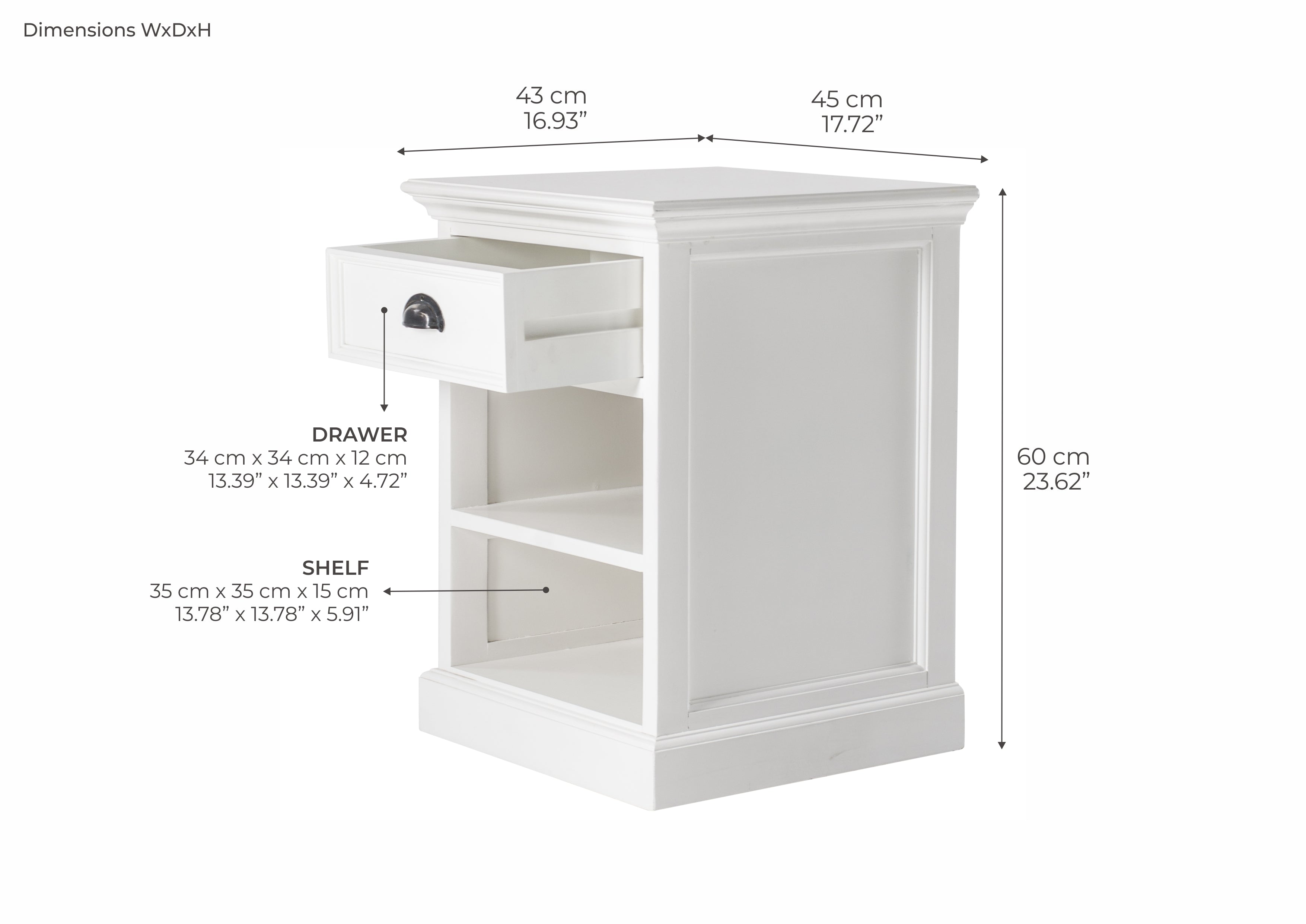 Halifax Side Table - White