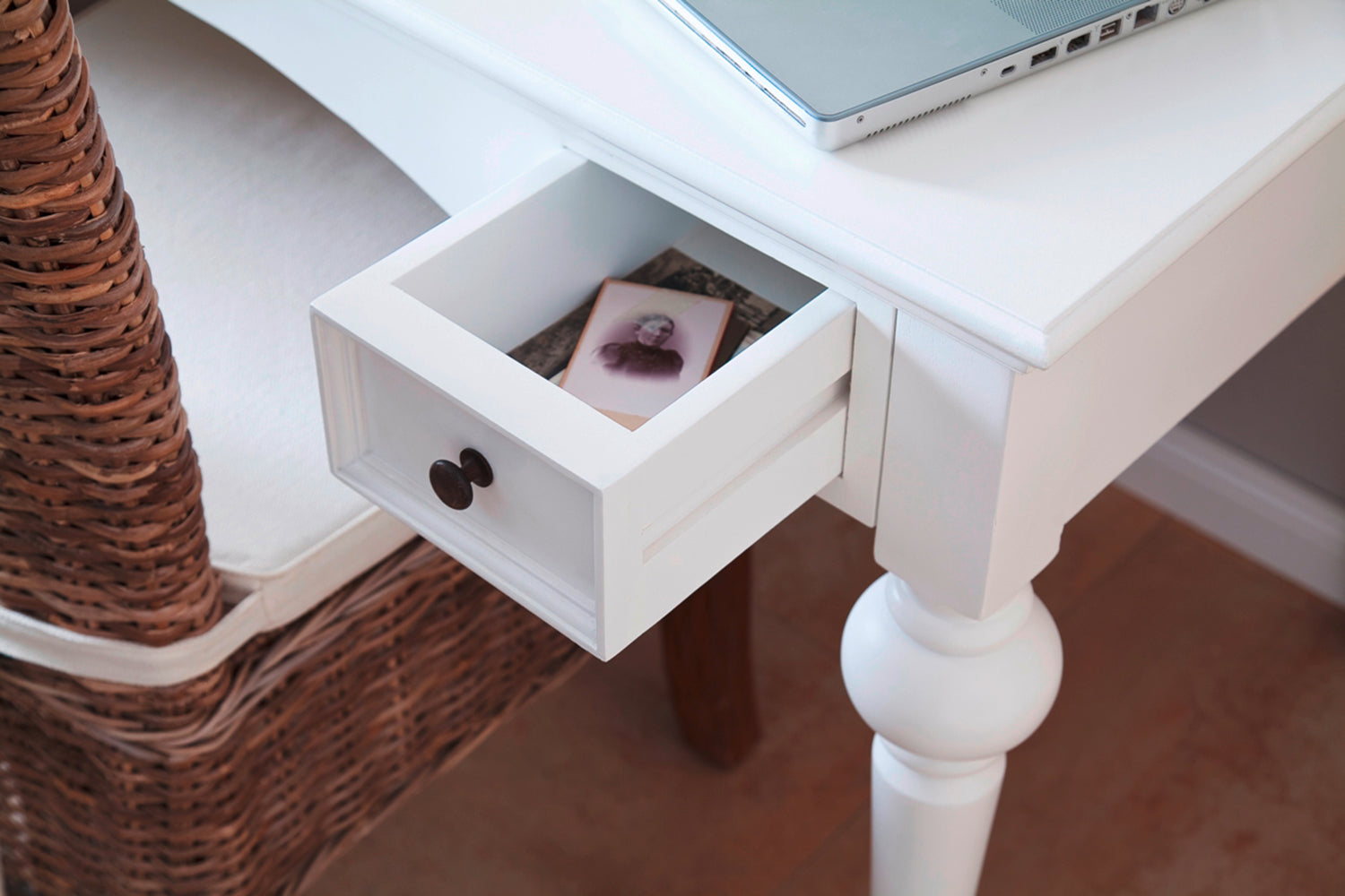 Provence Secretary Desk - White