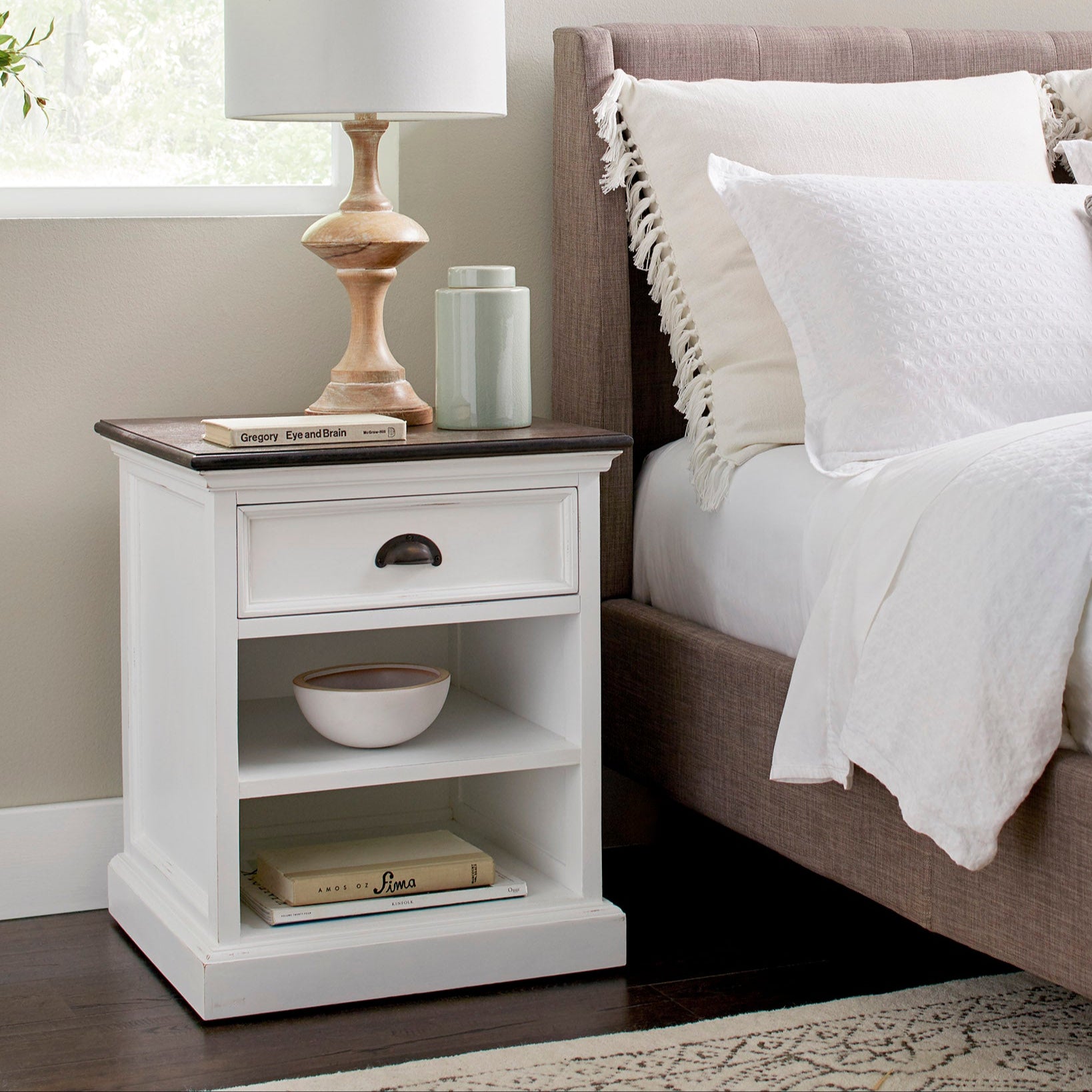 Bedside Table with Shelves